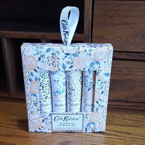 NWT.  Cath Kidston Assorted Lip Balm Set - Floral Design (4)